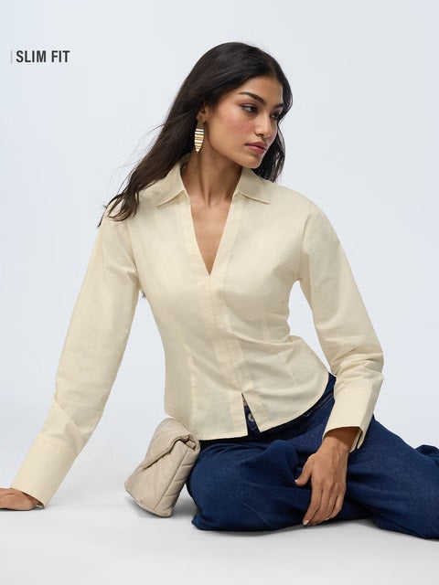 Ivory Fitted Shirt Women Fitted Shirts