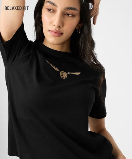 Harry Potter Golden Snitch Women Relaxed Fit T-Shirts