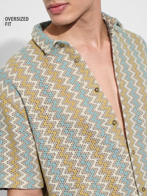 Open Knit Amber Chevron Holiday Shirts