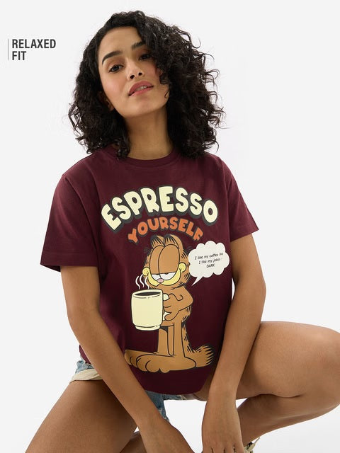Garfield Espresso Women Relaxed Fit T-Shirts