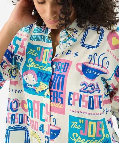 FRIENDS Doodle Women Boyfriend Shirts