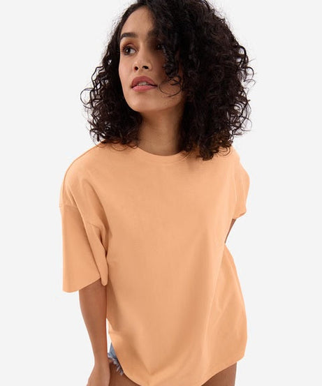 Solids Fuzzy Peach Women Oversized T-Shirts