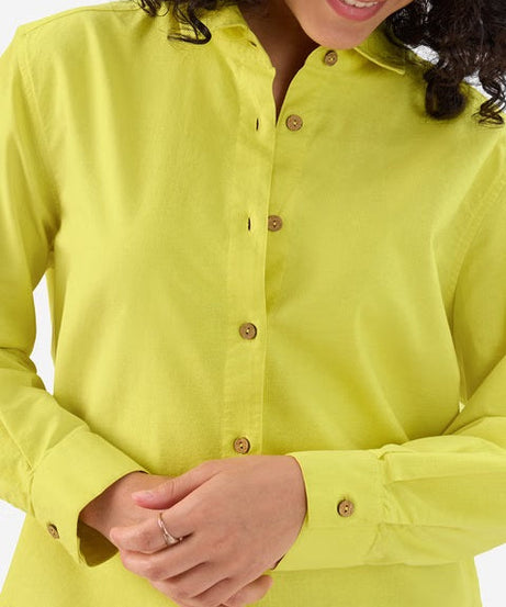 Cotton Linen Lime Green Women Shirts