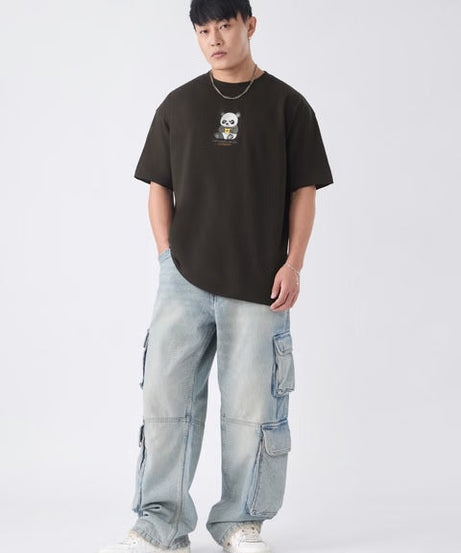 Caffeine Panda Oversized T-Shirts