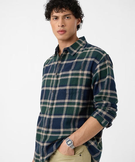 Plaid Emerald Men Relaxed Shirts