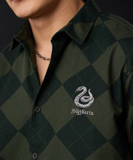 Harry Potter Slytherin Argyle Oversized Shirts