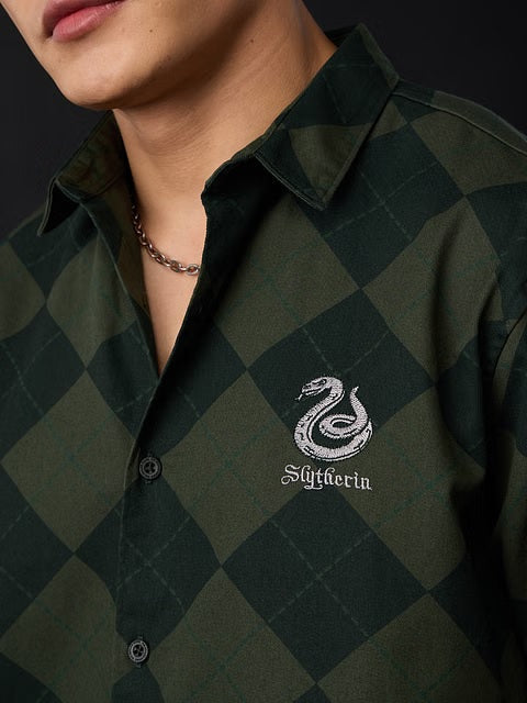 Harry Potter Slytherin Argyle Oversized Shirts