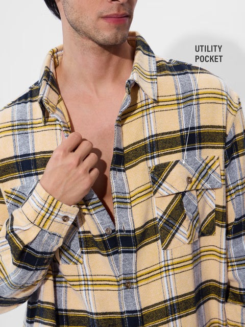 Flannel Amber Men Utility Shirts