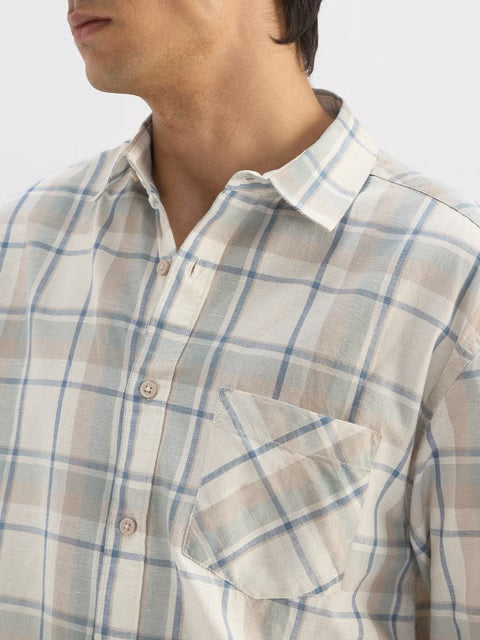 Checks Vision Cotton Linen Shirts