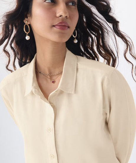 Cotton Linen Champagne Women Shirts