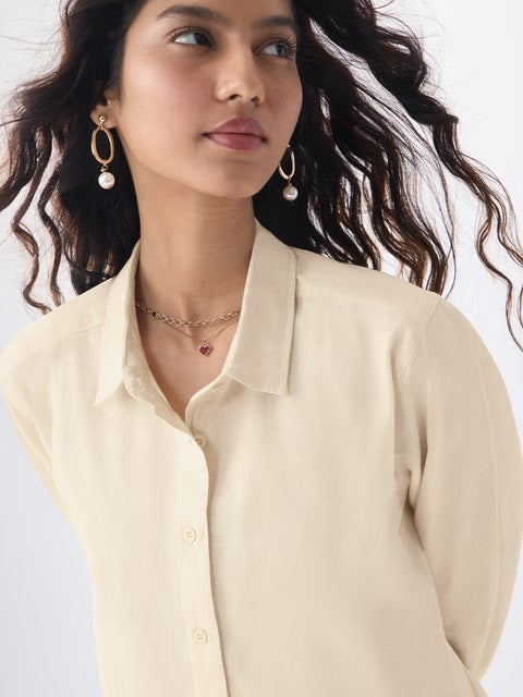 Cotton Linen Champagne Women Shirts