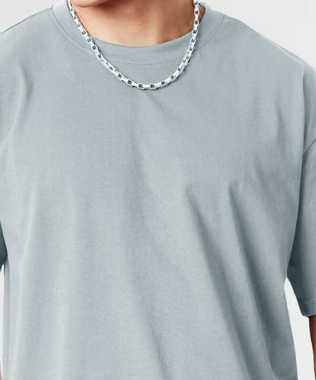 Solids Pearl Grey Oversized T-Shirts