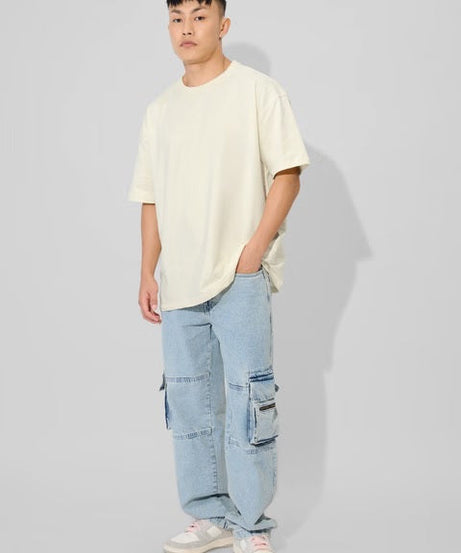 Solids Off White Oversized T-Shirts