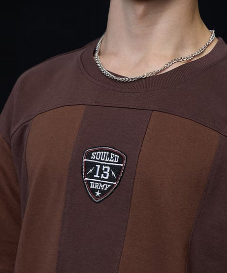 Colourblock Mocha Oversized T-Shirts