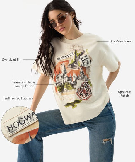 Harry Potter Hogwarts Women Oversized T-Shirts