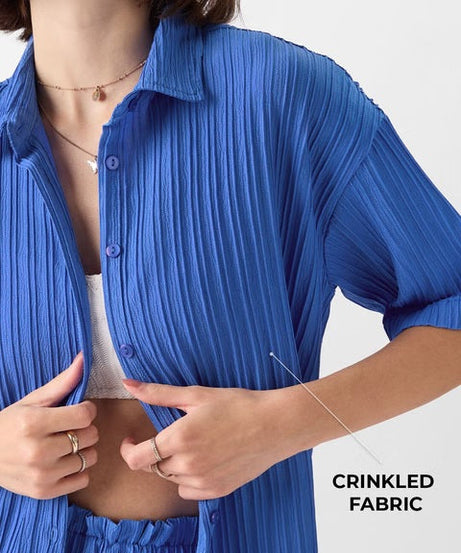 Solids Blue Jasper Women Boyfriend Shirts