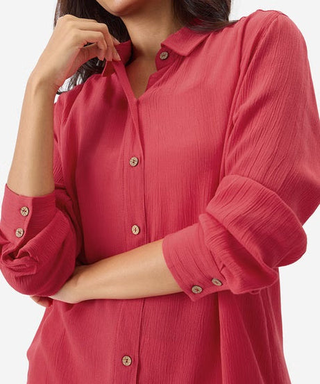 Solids Hot Pink Women Shirts