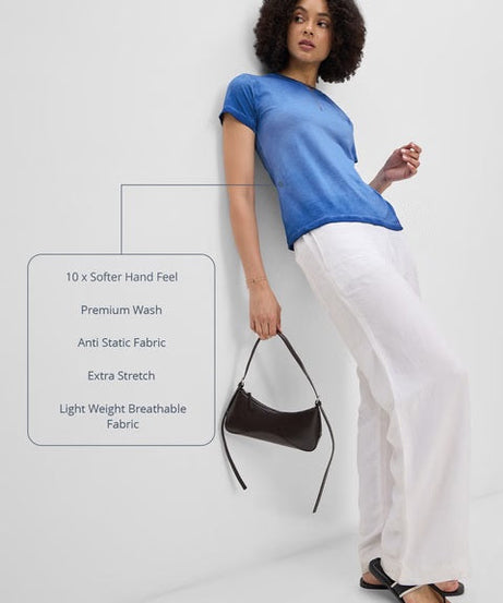 Solids Electric Blue Women T-Shirts