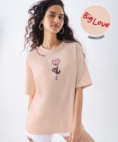 Popeye Big Love Energy Women Oversized T-Shirts
