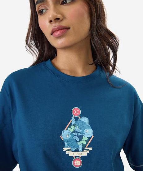 Zodiac Pisces Women Oversized T-Shirts