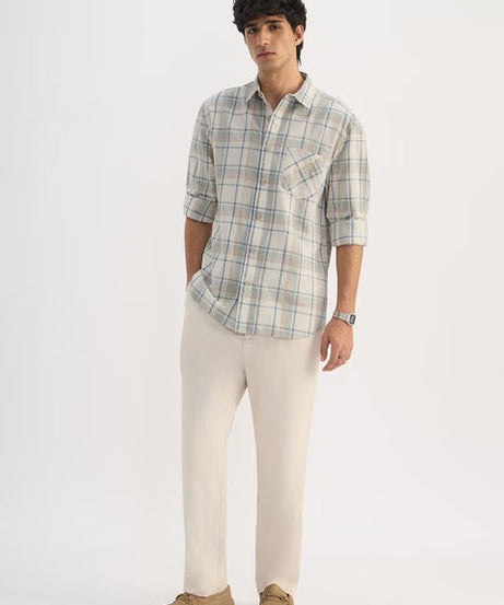 Checks Vision Cotton Linen Shirts