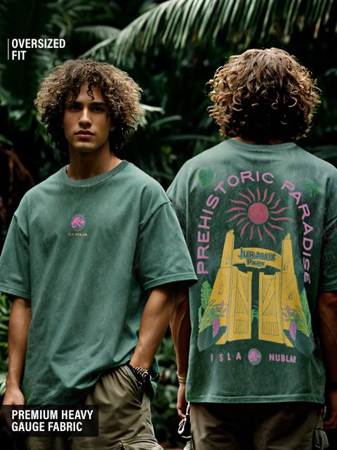 Jurassic Park Prehistoric Paradise Oversized T-Shirts