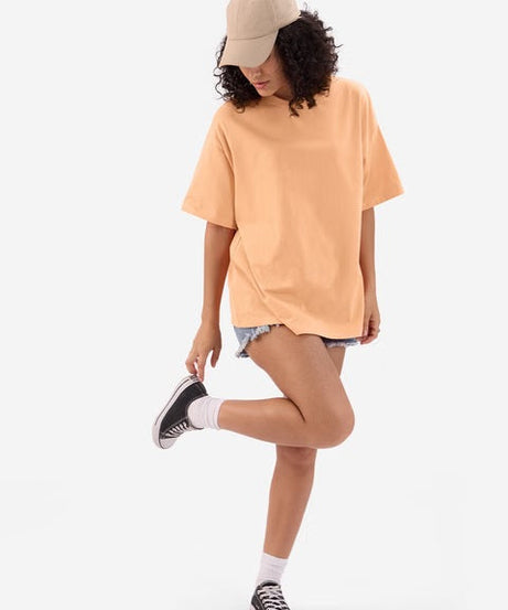 Solids Fuzzy Peach Women Oversized T-Shirts