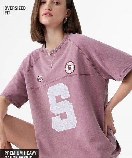 Pink Grunge Women Oversized T-Shirts