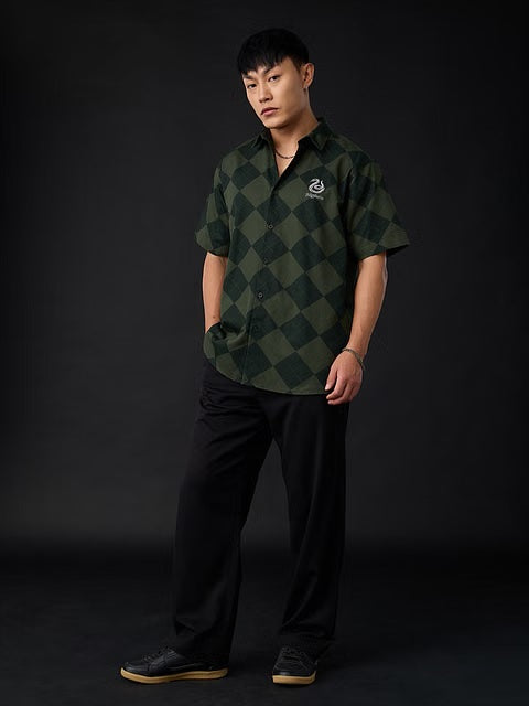 Harry Potter Slytherin Argyle Oversized Shirts