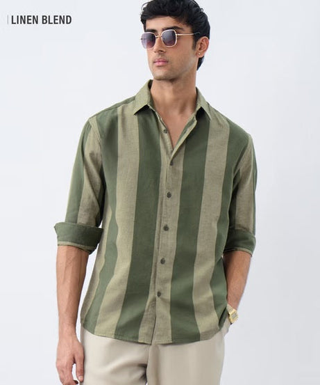 Stripes Grove Cotton Linen Shirts