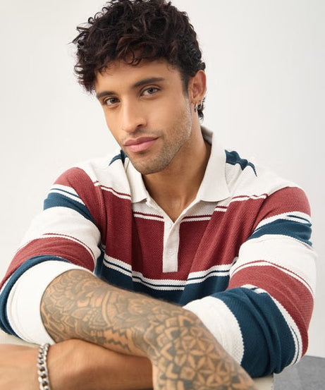 Popcorn Stripes Bricklane Men Rugby Polos