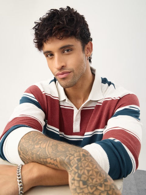 Popcorn Stripes Bricklane Men Rugby Polos