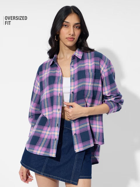 Plaid Dewberry Women Boyfriend Shirts
