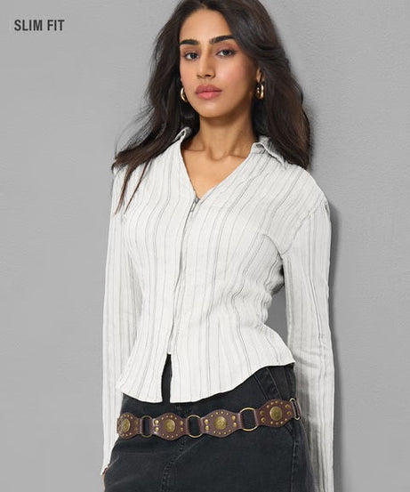 Zipper Zesty Women Fitted Shirts