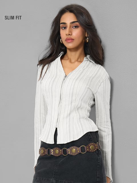 Zipper Zesty Women Fitted Shirts