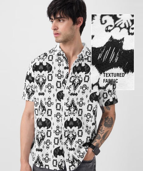 Batman Ikat Print Men Textured Shirts