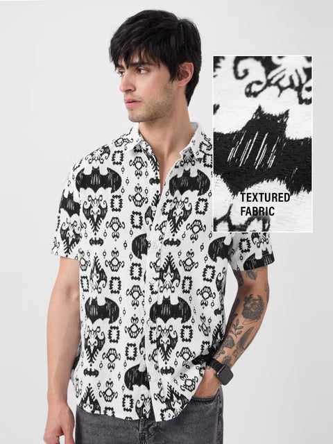 Batman Ikat Print Men Textured Shirts