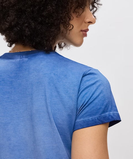 Solids Electric Blue Women T-Shirts