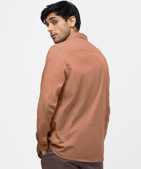 Coral Peach Cotton Linen Shirts