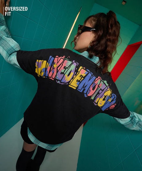 Inside Out Mixed Emotions Women Oversized T-Shirts