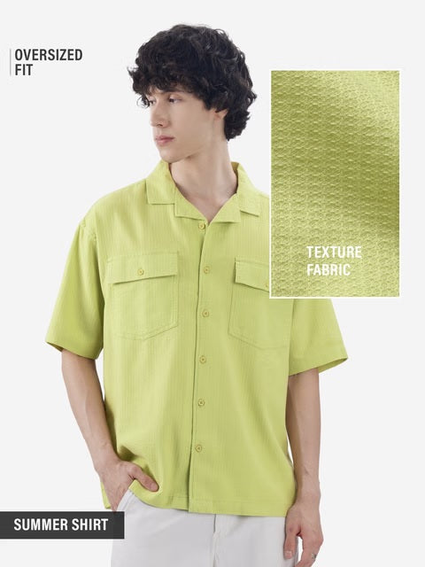 Solids Lime Green Oversized Shirts