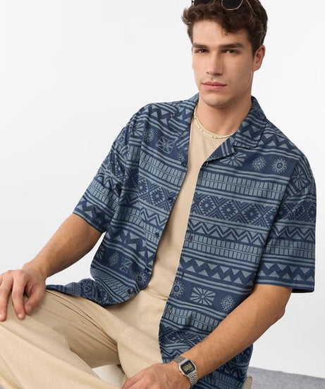 Jacquard Aztec Drift Oversized Shirts