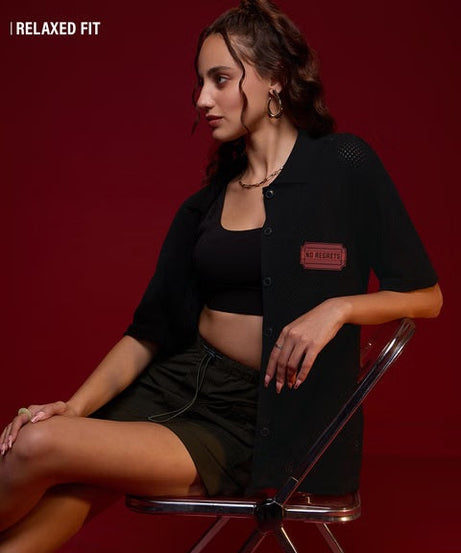 Open Knit No Regrets Women Shirts