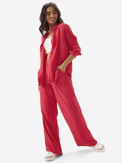 Solids Hot Pink Women Shirts