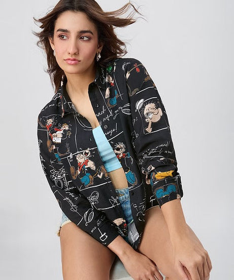 Back Tie Up Popeye Women Shirts