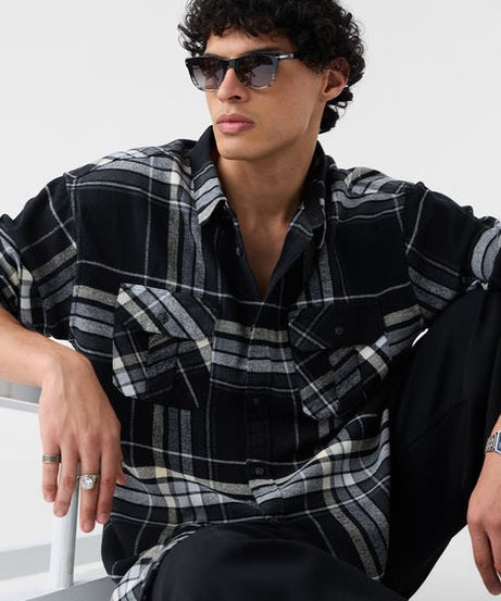 Plaid Steel Men Utility Shirts