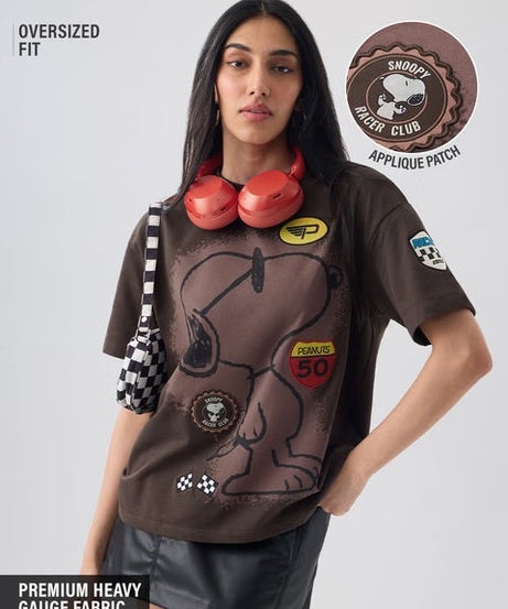 Peanuts Motorsport Women Oversized T-Shirts