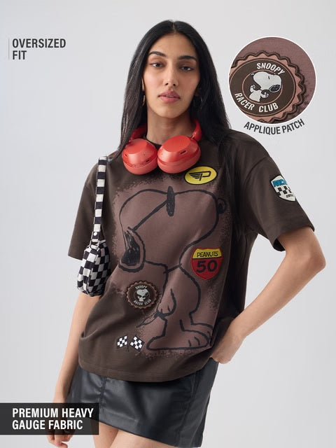 Peanuts Motorsport Women Oversized T-Shirts