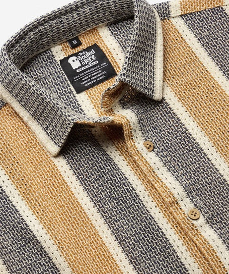 Stripes Firelight Men Textured Shirts