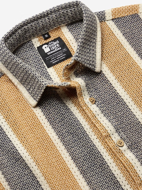 Stripes Firelight Men Textured Shirts